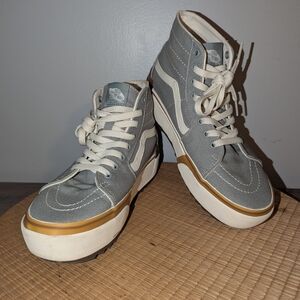Vans Gray and Gold High-Top Sneakers